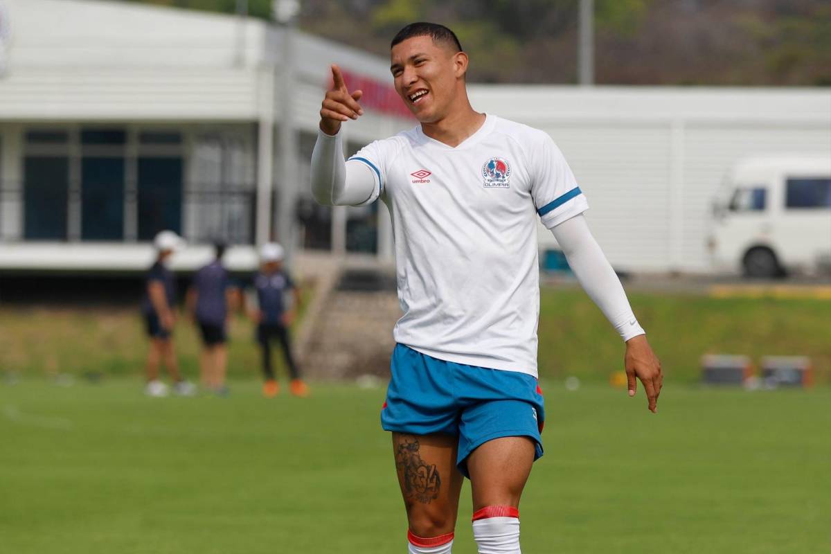 Kevin López durante el entrenamiento de este viernes de Olimpia.