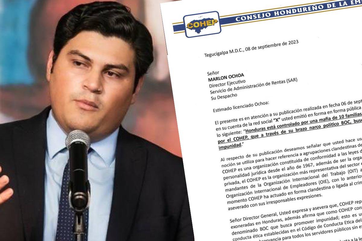 Cohep pide a Marlon Ochoa presentar denuncia