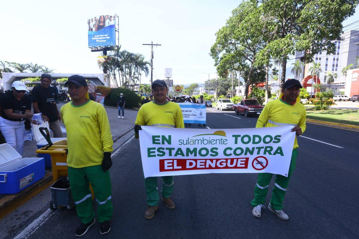 Imágenes de la marcha “Todos contra el dengue” en San Pedro Sula