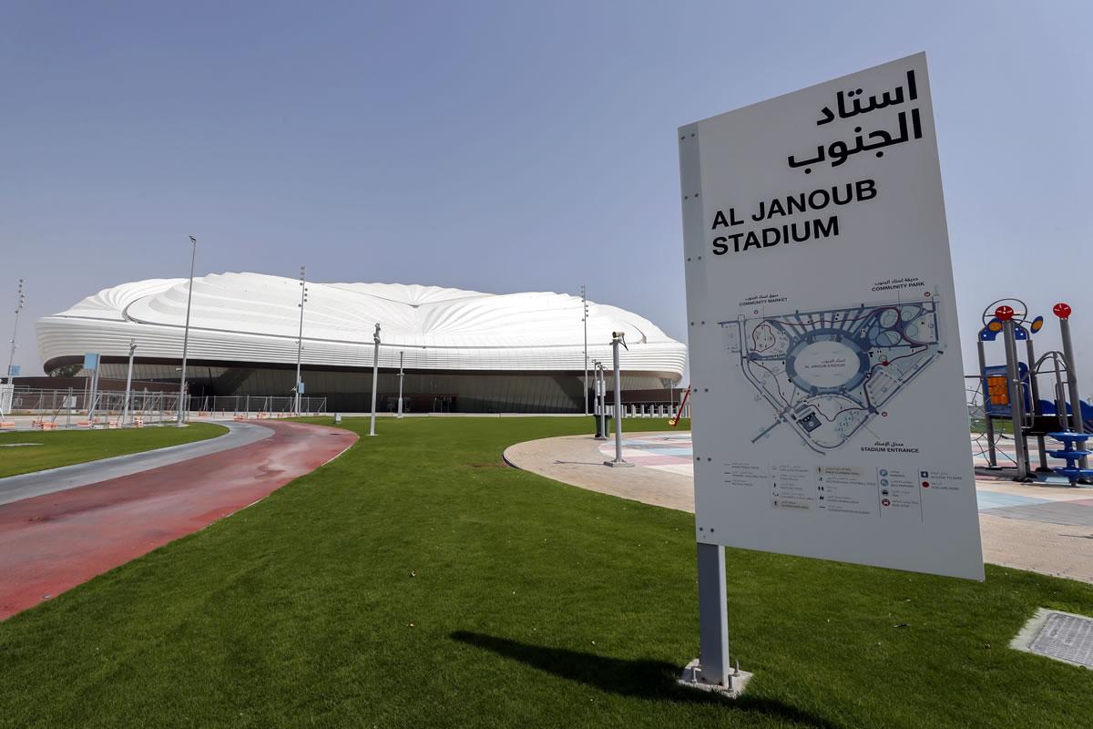 Vista exterior del estadio Al Janoub, otro de los referentes del Mundial.