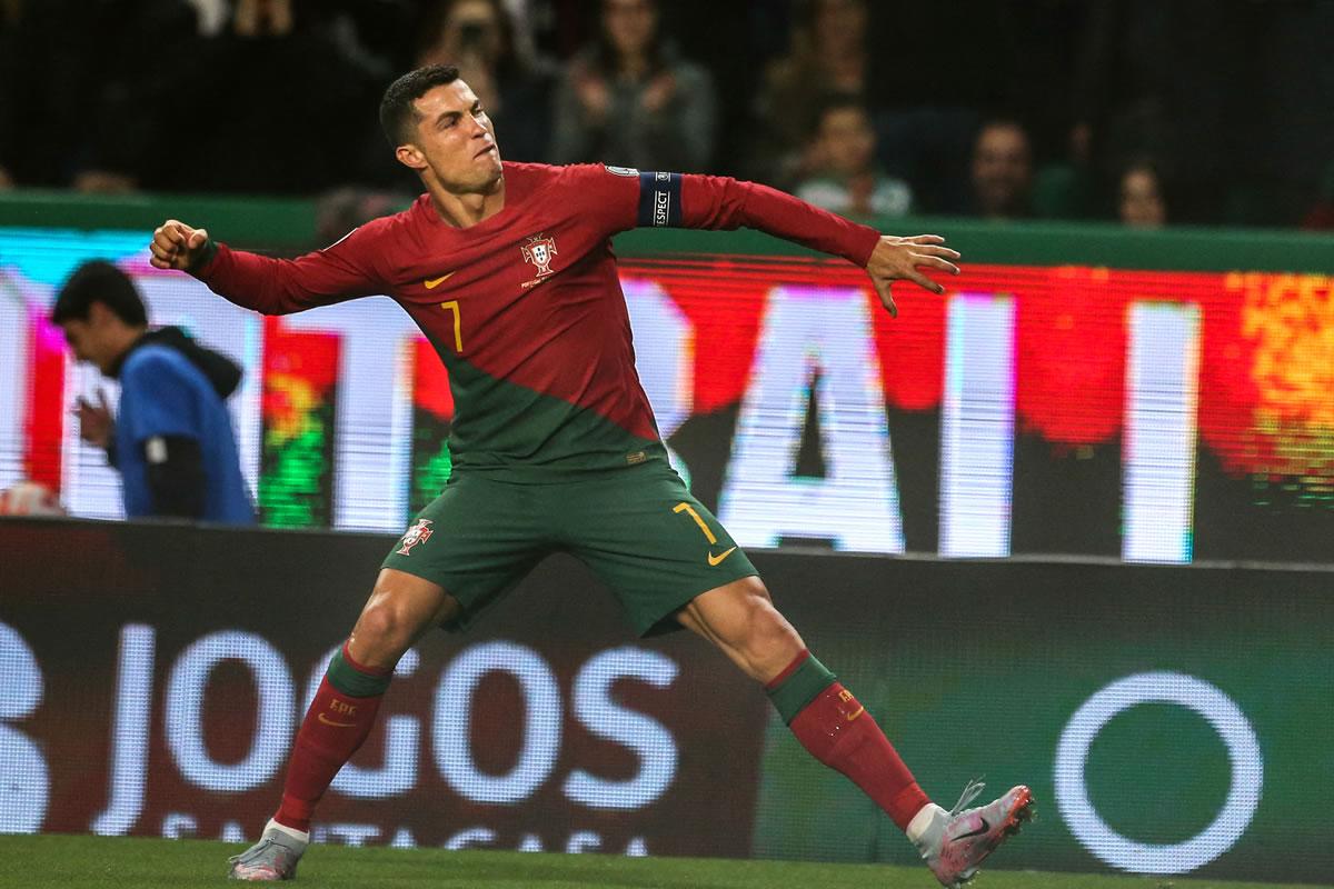 La euforia de Cristiano Ronaldo tras su doblete contra Liechtenstein.