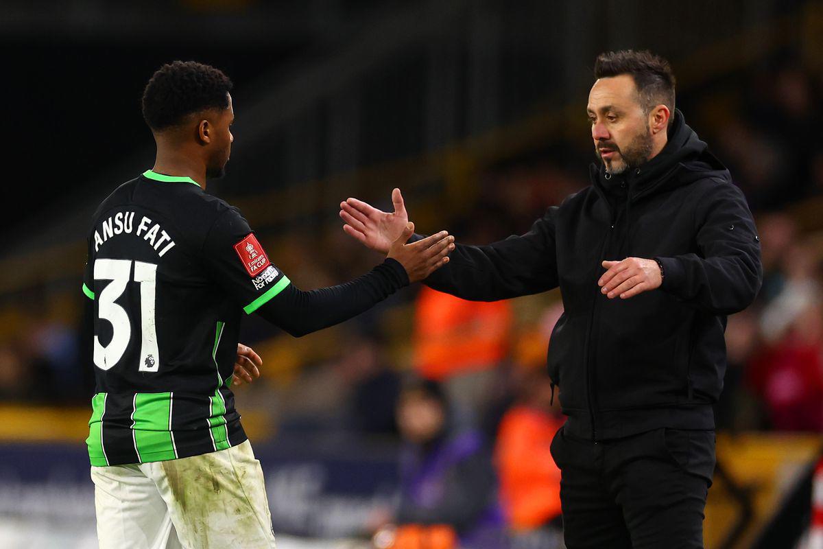 Roberto De Zerbi espera poder recuperar el potencial que mostró Ansu Fati en sus inicios en el Barcelona.