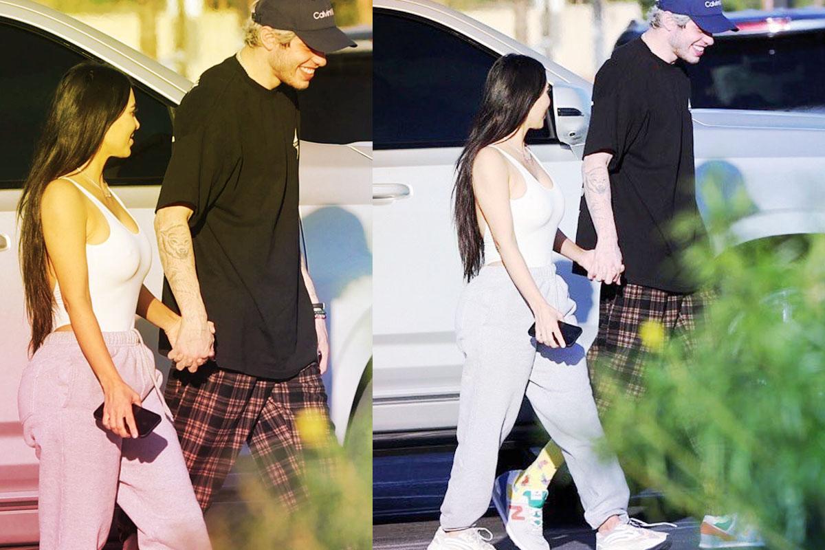 En una reciente foto se puede ver a Kim Kardashian y Pete Davidson tomados de las manos.