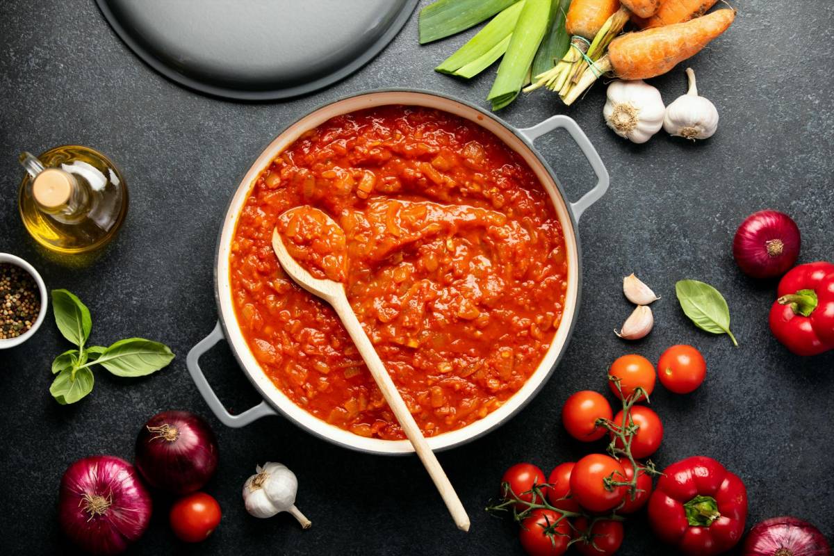 Receta de salsa de tomate casera.