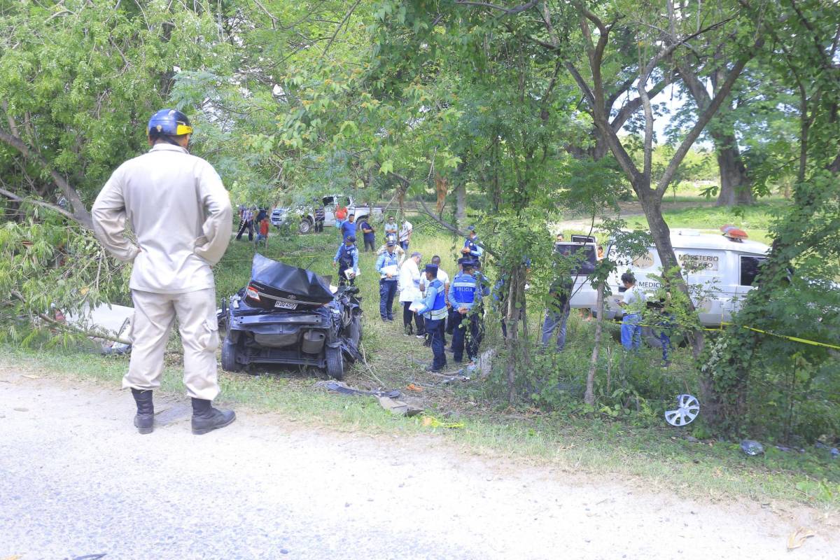 Cuñados murieron tras volcar en carro y estrellarse con árbol