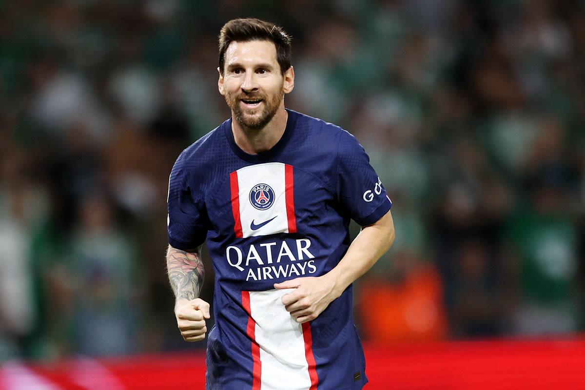 La sonrisa de Messi tras marcar su primer gol de esta Champions League.
