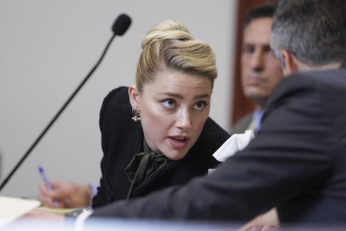 Amber Heard durante la audiencia de este miércoles 25 de mayo.