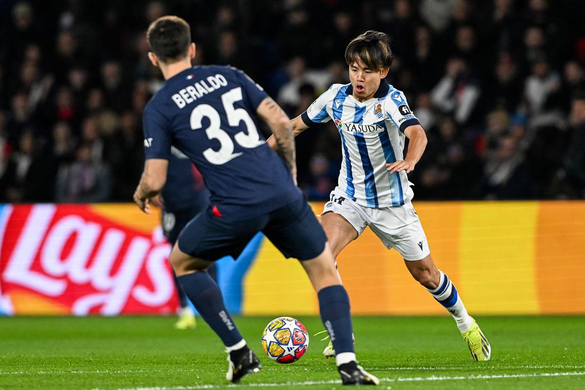 El japonés Takefusa Kubo lo intentó, pero no tuvo su mejor noche en París.
