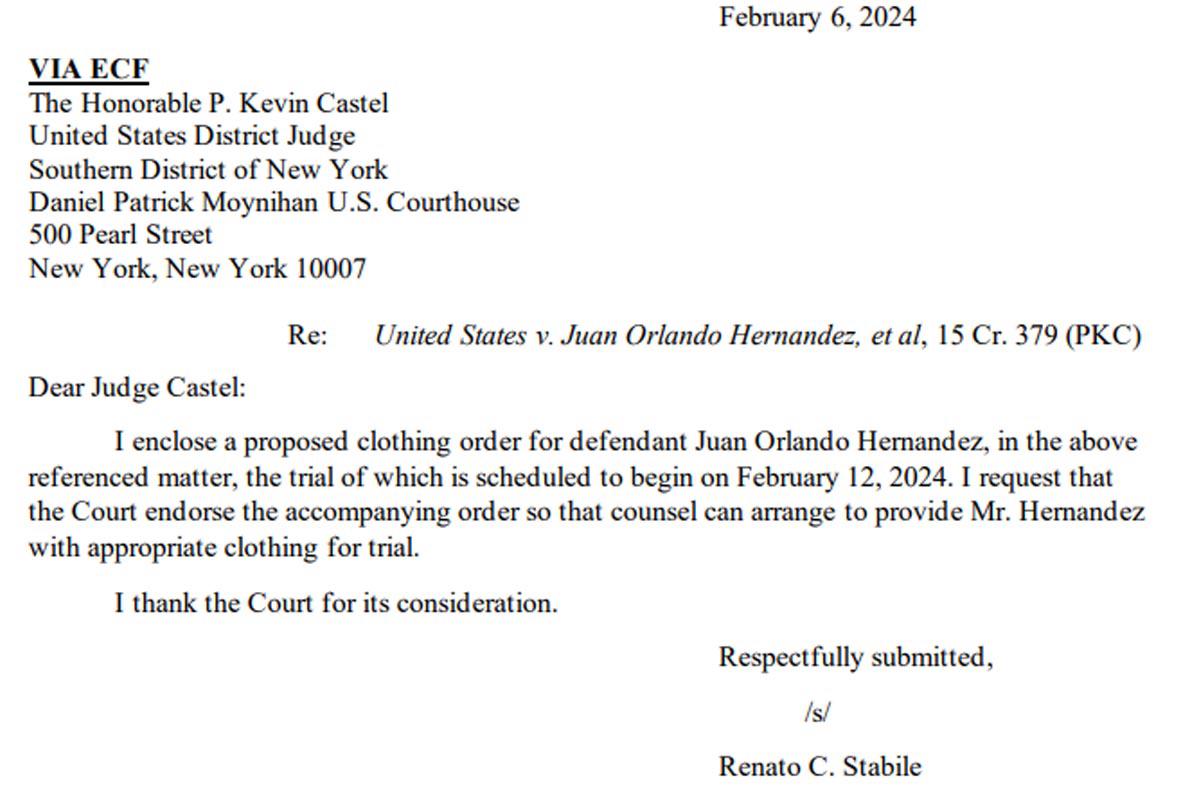 $!Documento presentado por Renato Stabile ante el juez Kevin Castel.