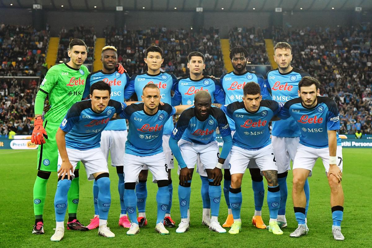 El equipo titular del Napoli que jugó contra el Udinese.