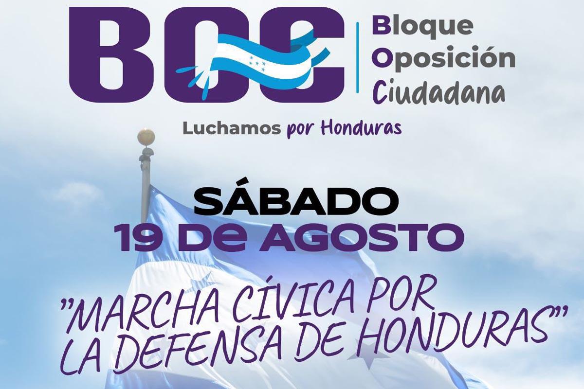 Bloque de Oposición Ciudadana convoca a marcha el sábado
