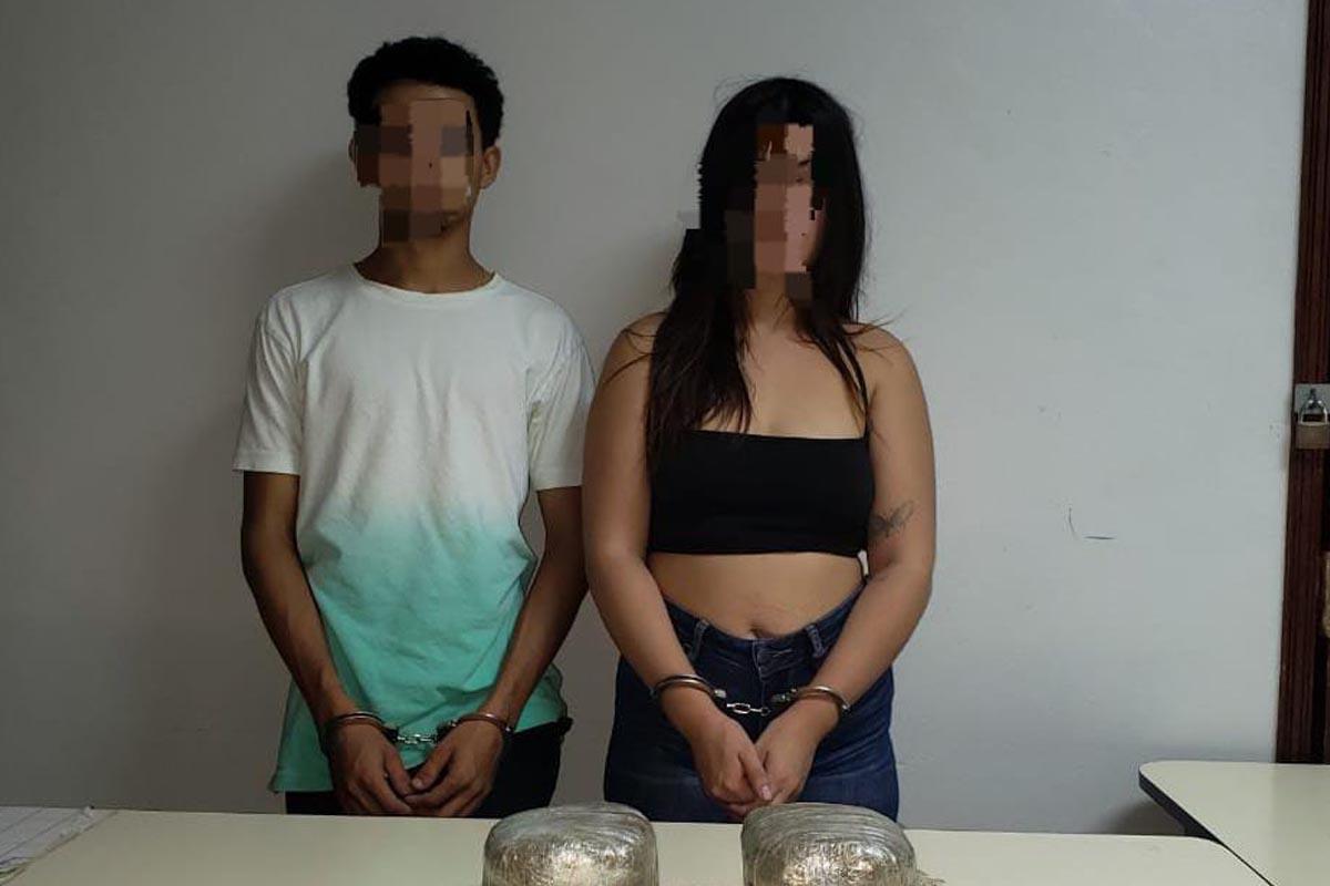 Cae pareja con dos libras de marihuana en La Masica