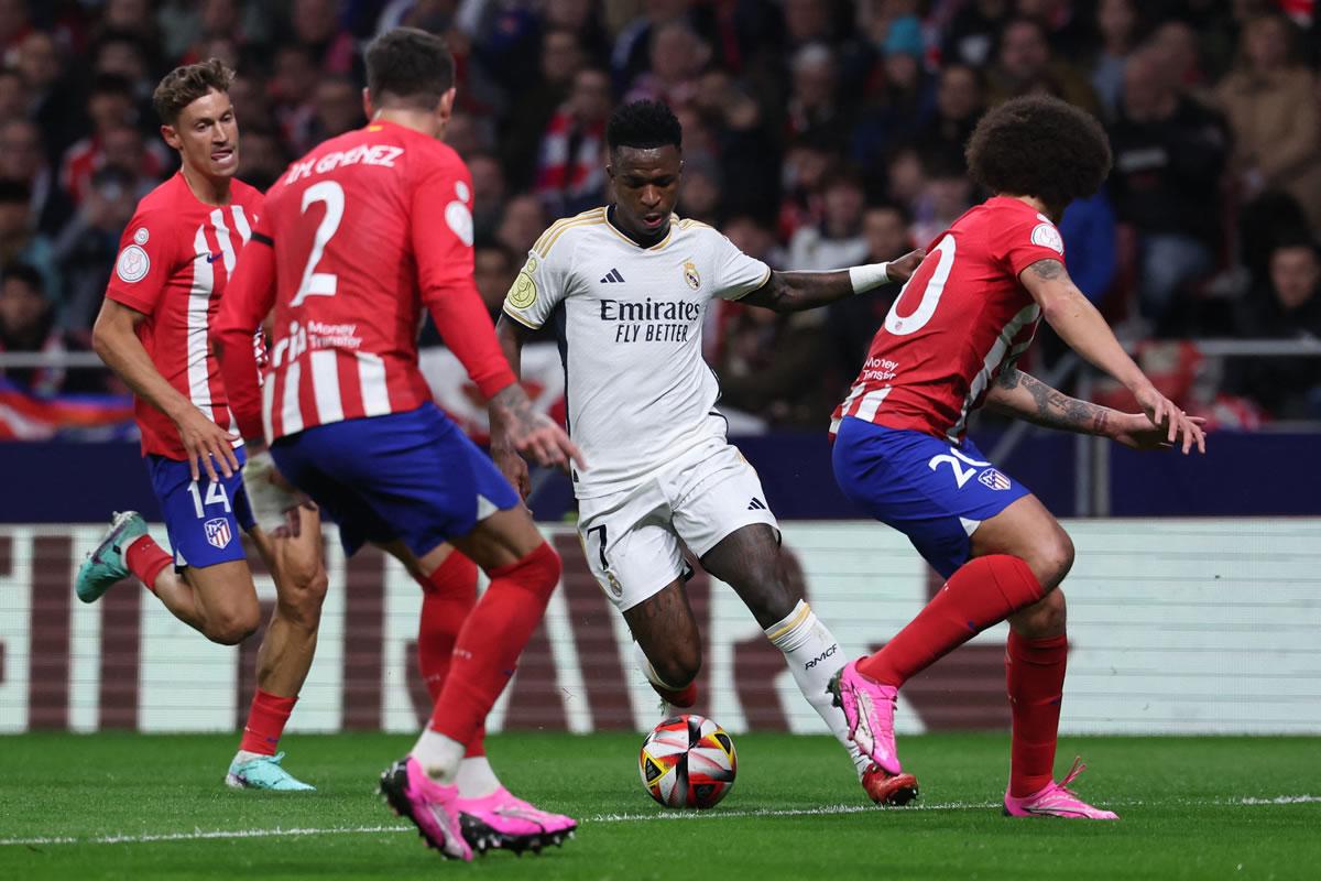 Vinicius no tuvo su mejor partido frente al Atlético de Madrid.