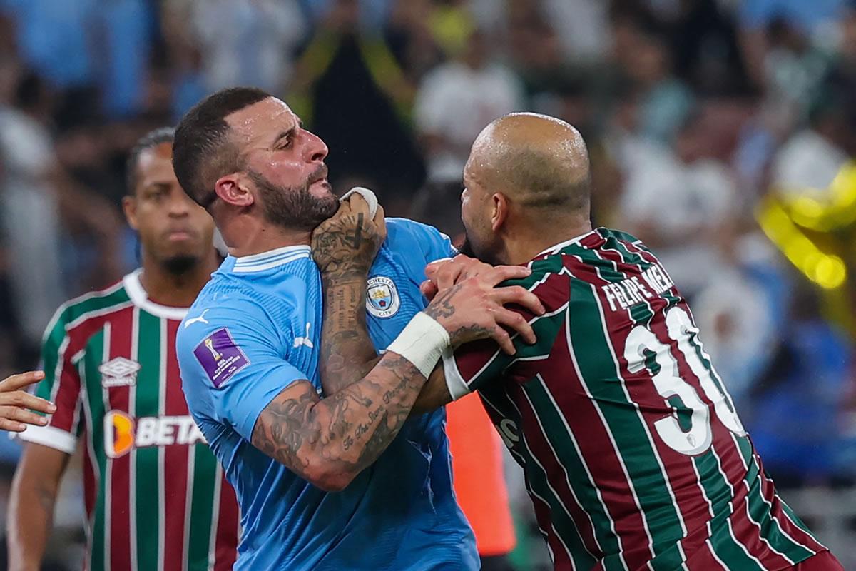Felipe Melo se peleó con Kyle Walker tras el pitazo final del partido en el Mundial de Clubes.