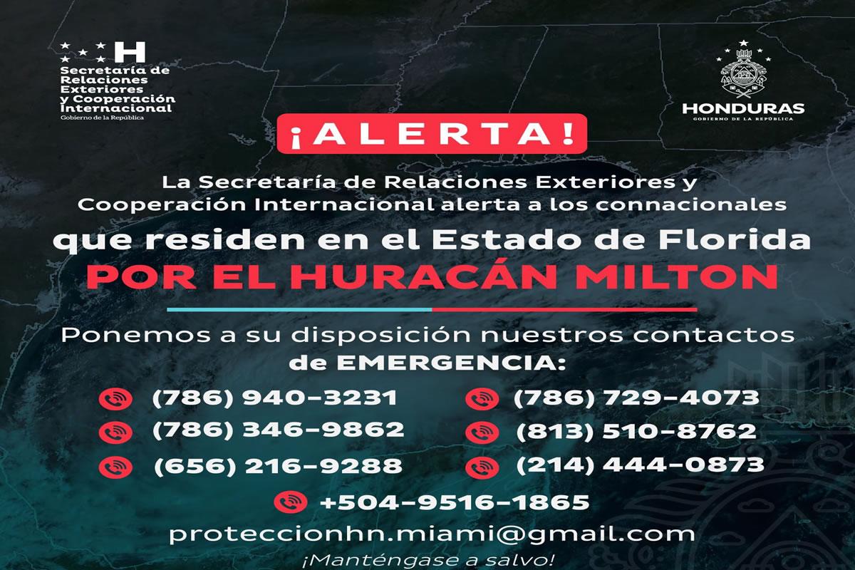 Huracán Milton: Estos son los contactos para hondureños en la Florida