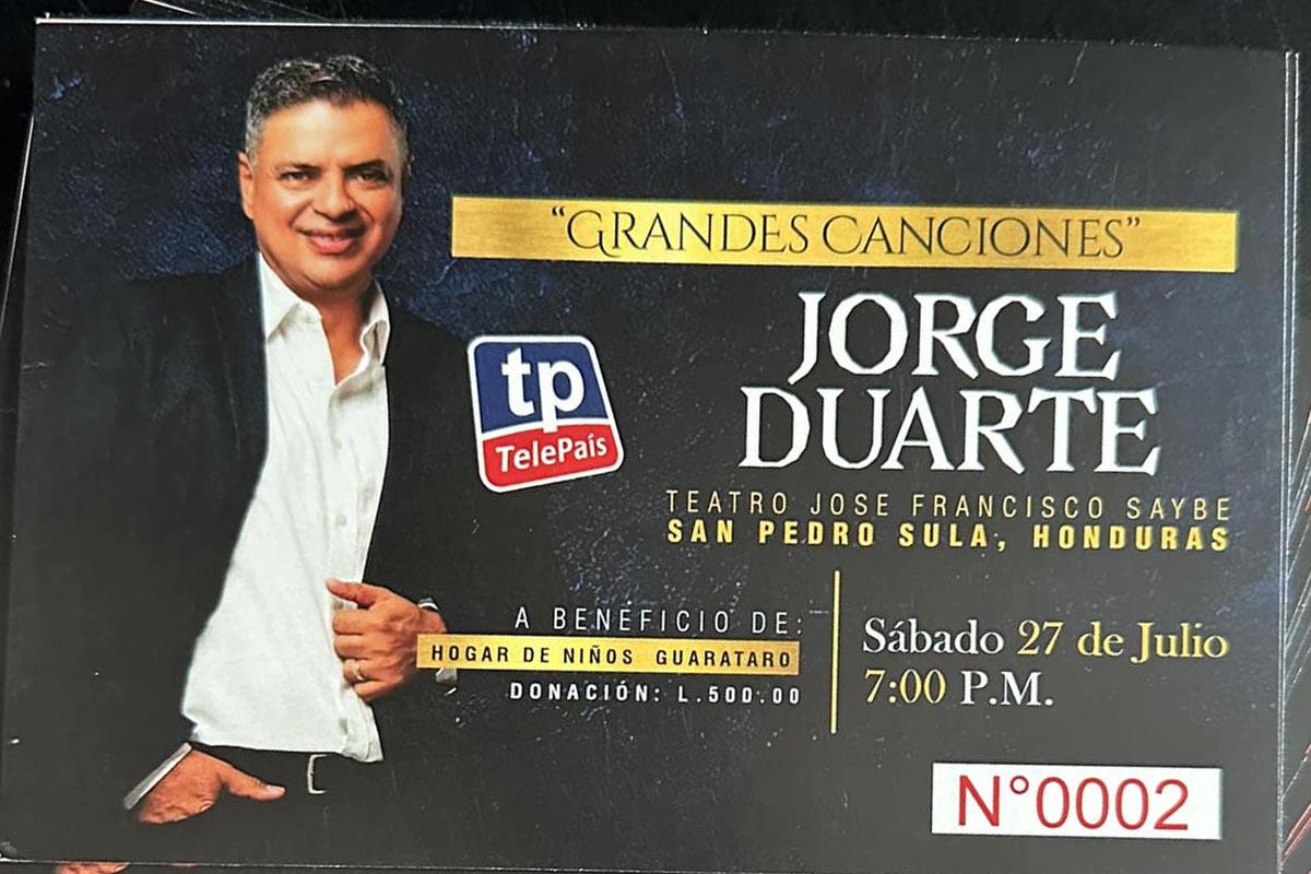 Gran concierto de Jorge Duarte a beneficio de los niños de Guarataro, fundación Mensajeros de La Paz