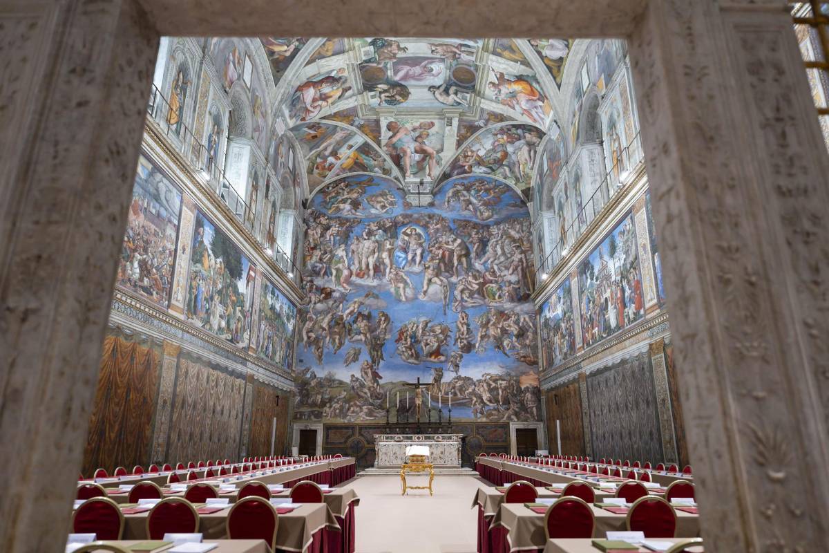 Así luce la Capilla Sixtina, donde los cardenales votarán ante el Juicio Final