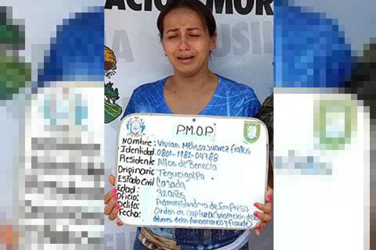 Vivian Melissa Juárez Fiallos el día que fue capturada.