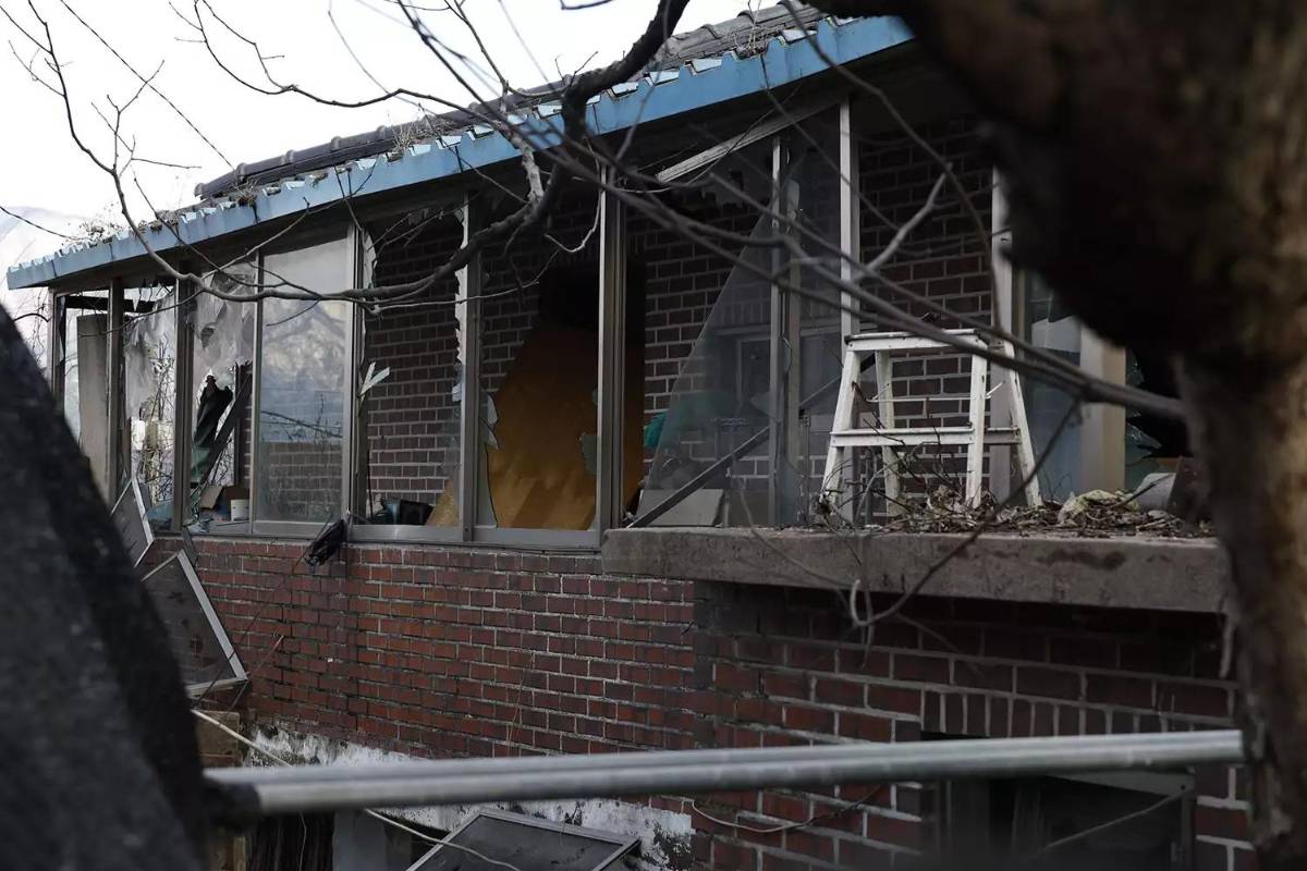 Así quedó la zona impactada por un bombardeo accidental en Corea del Sur