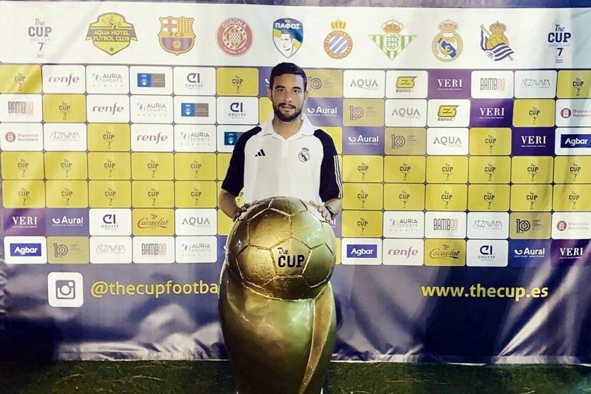 Adrià Díaz durante su breve paso por el Real Madrid.