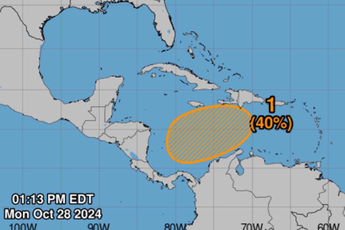 Fenómeno climático tiene 40% de probabilidad de convertirse en huracán