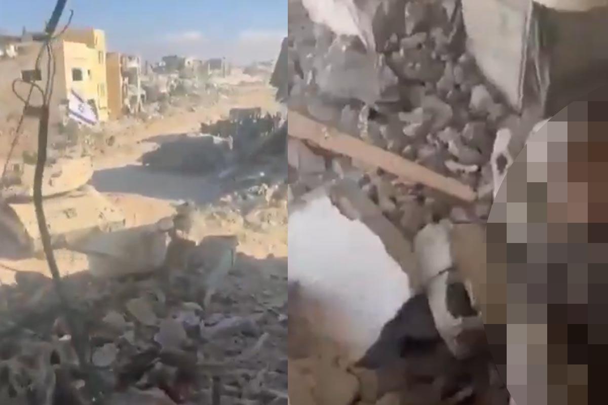 Lugar donde quedó sin vida el lídes de Hamás, Yayha Sinwar.