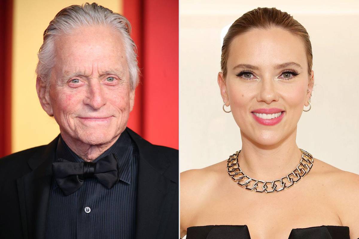 Michael Douglas descubre que es familia de Scarlett Johansson