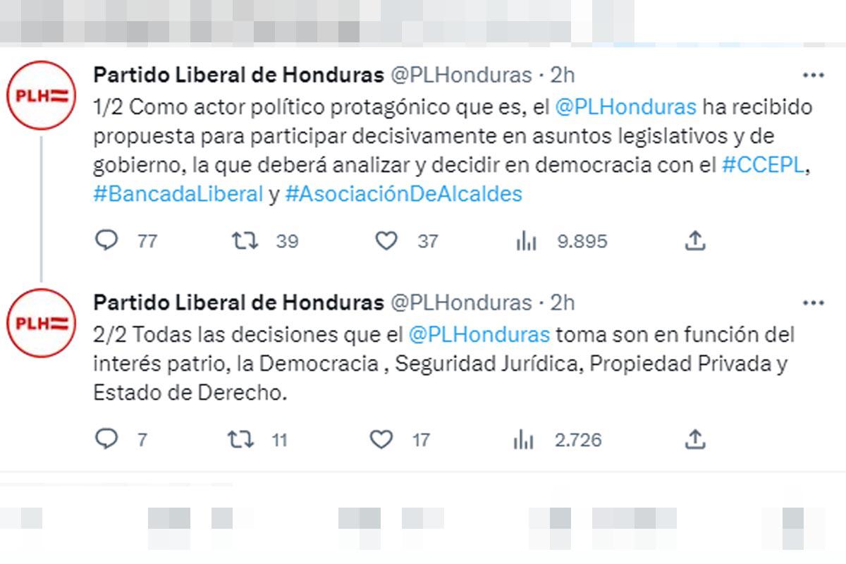 Partido Liberal recibe invitación para alianza con Libre
