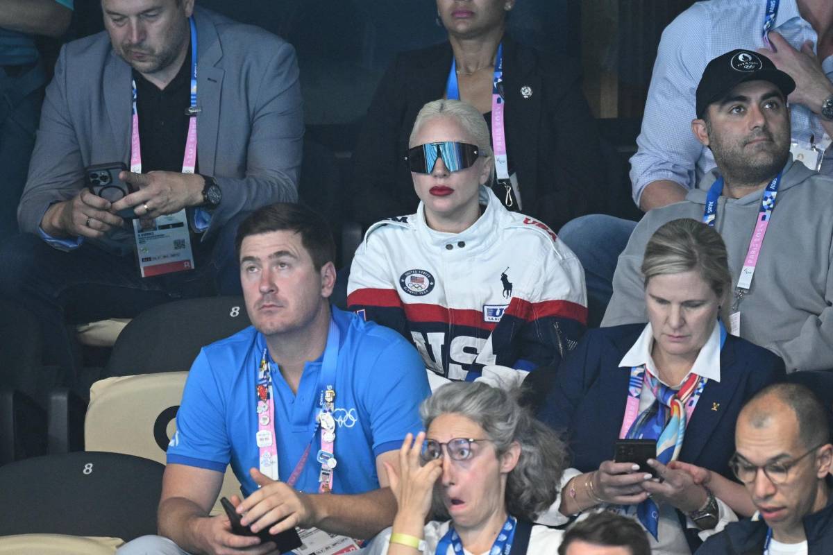 La cantante Lady Gaga en primera fila de los Juegos Olímpicos.