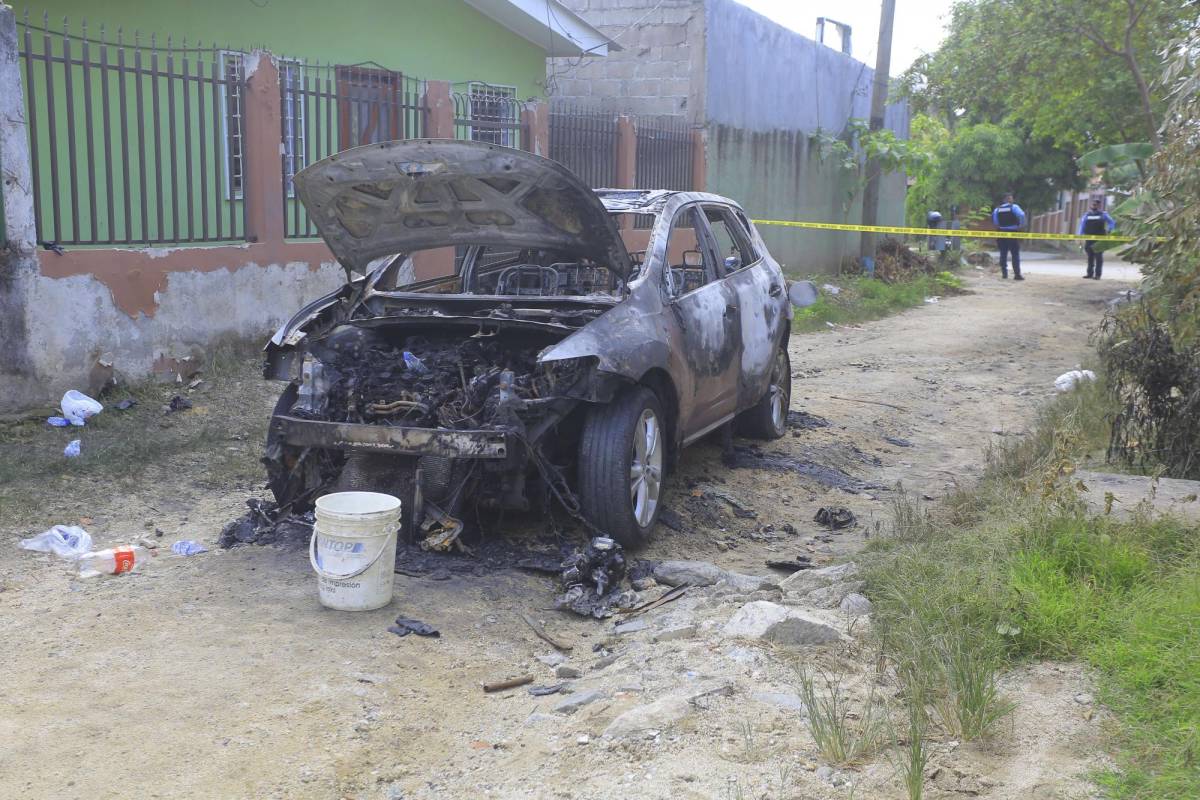 Hallan carro que usaron sicarios que mataron a hijo de Miguelito Carrión en San Pedro Sula