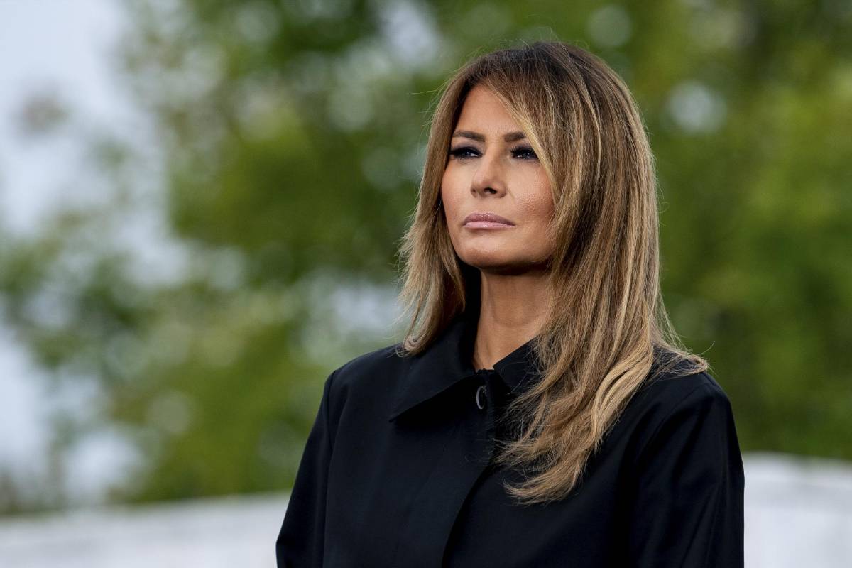 Melania Trump, cuando era primera dama, durante una ceremonia conmemorativa del 11 de septiembre en Shanksville, Pensilvania, el 11 de septiembre de 2020.