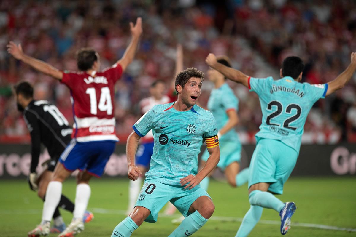 Sergi Roberto le dio el empate a los culés en Granada.