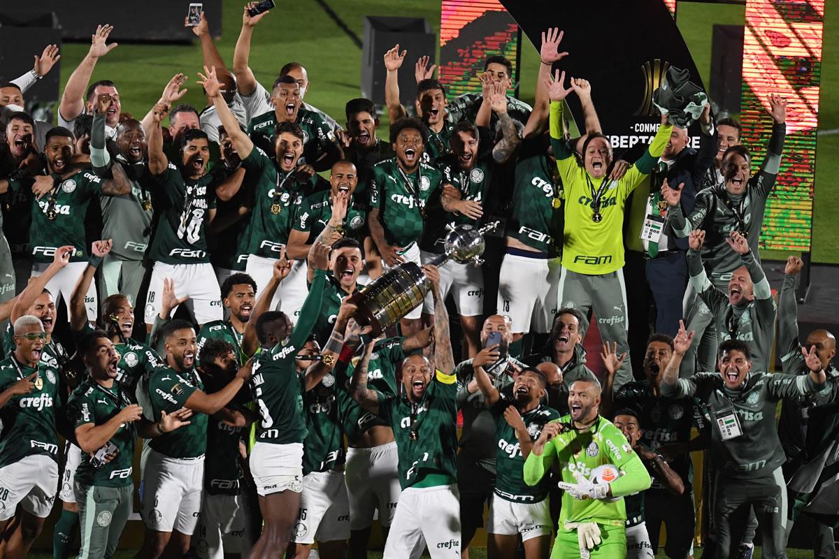 La celebración del Palmeiras con su tercera Copa Libertadores.
