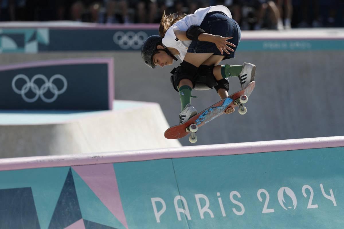 Naia Laso durante la final de Skate Boarding en París 2024.