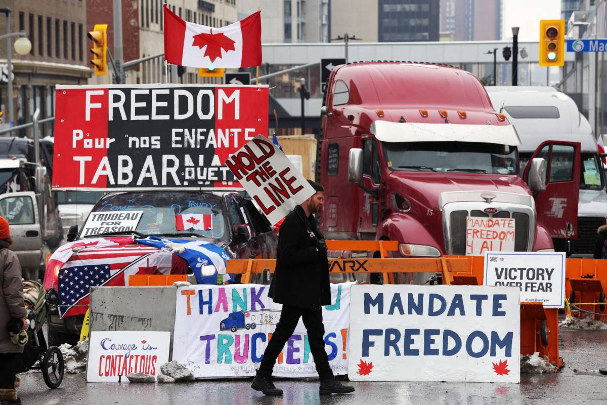 Los antivacunas que bloquean Ottawa quieren derribar al Gobierno de Trudeau