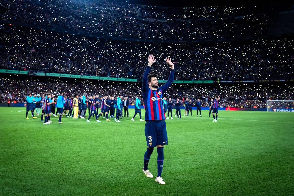 Gerard Piqué agradeció el cariño que le mostró la afición del Barcelona en su despedida en el Spotify Camp Nou.