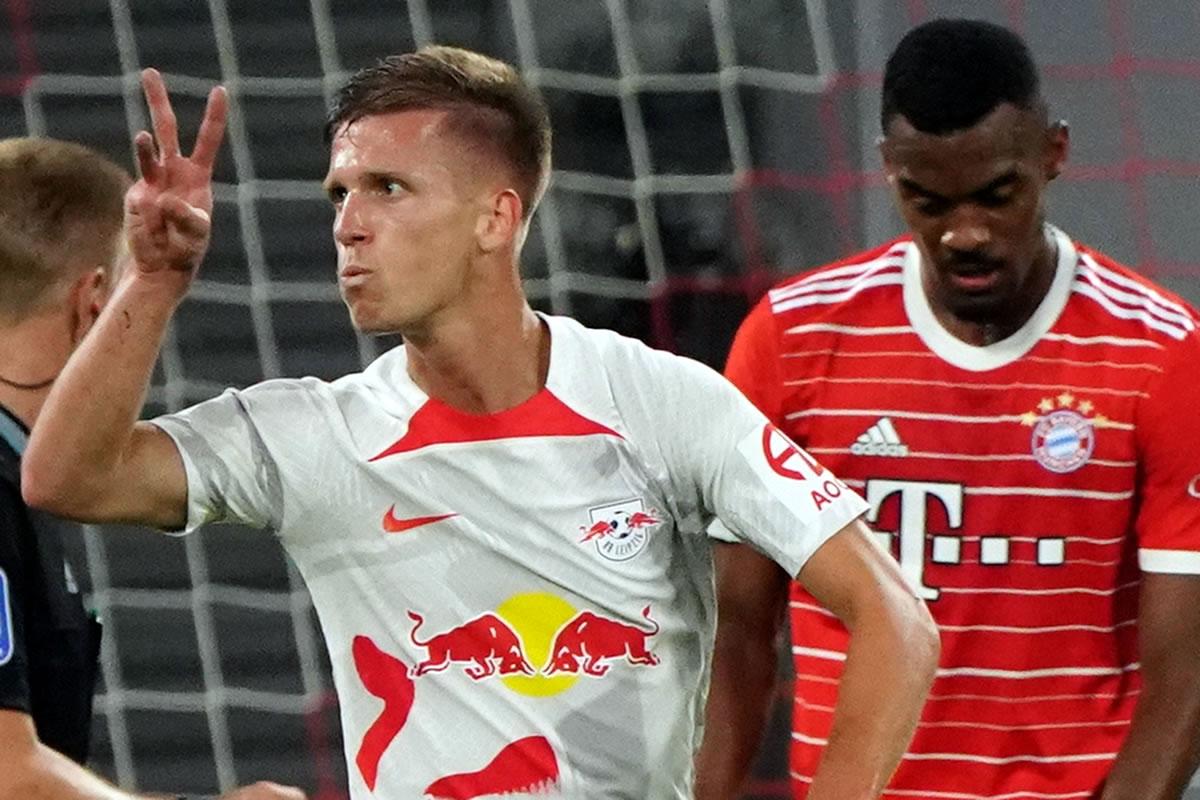 Dani Olmo metió al Leipzig en el partido con su gol.