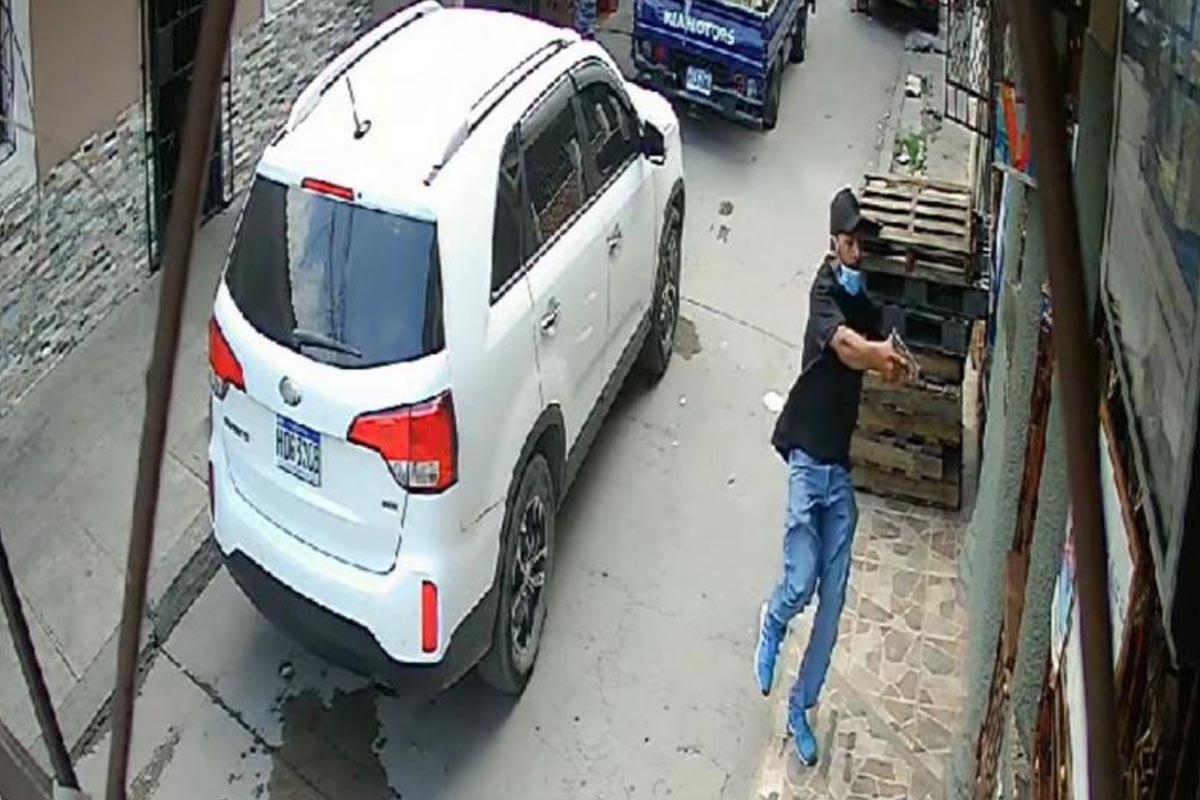 Imagen del asalto en el barrio Cabañas de San Pedro Sula.