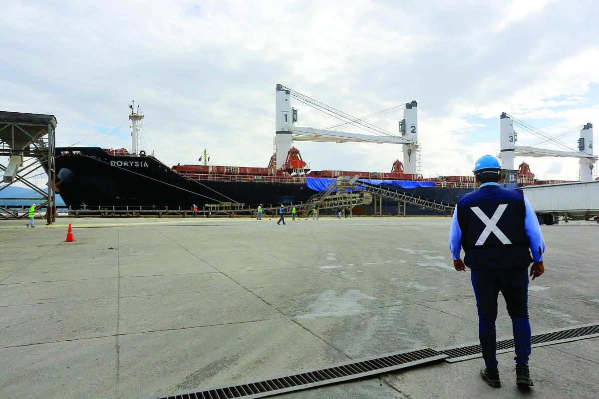 Empresarios e importadores se quejan por el atraso en la descarga de los barcos graneleros, lo que les provoca pérdidas de entre $15,000 y 30,000 diarios. La concesionaria dice que hicieron más eficientes los tiempos y que tardan cuatro días. foto: Moisés Valenzuela