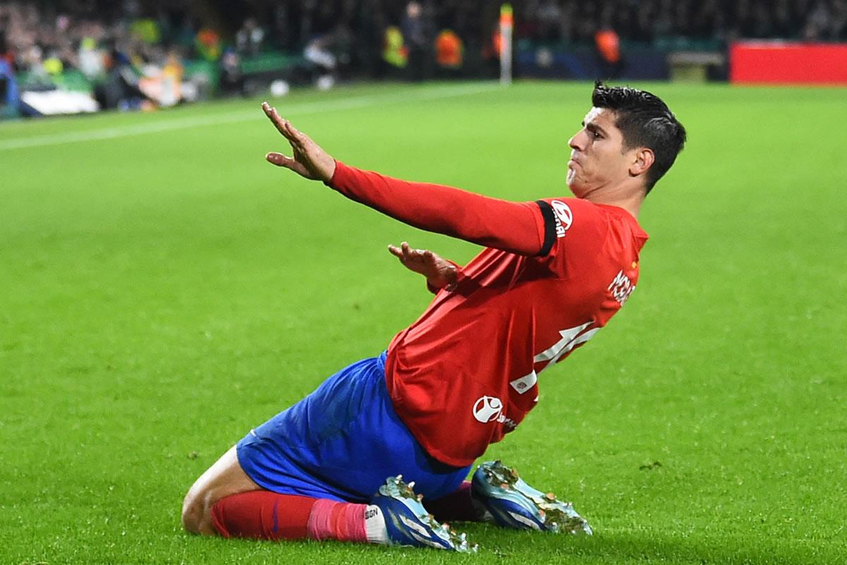Álvaro Morata rescató al Atlético de Madrid en el Celtic Park.