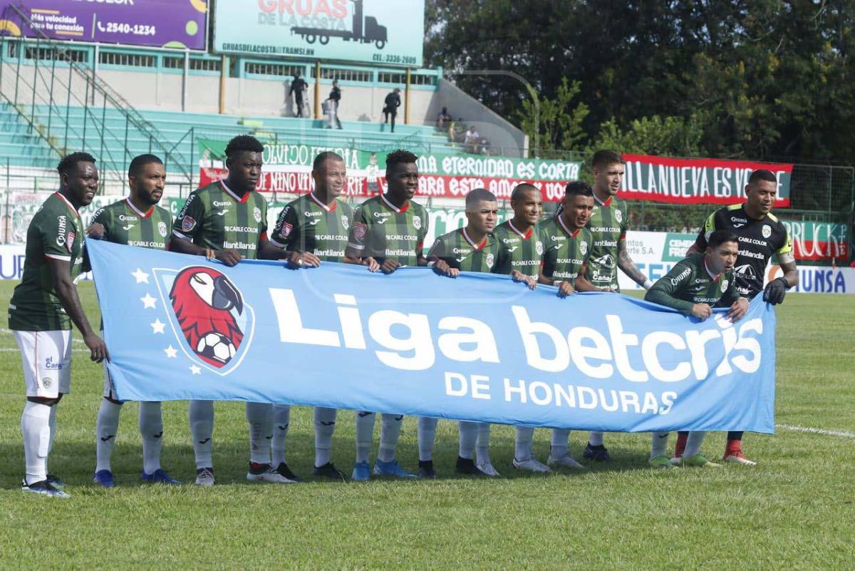 El Marathón y su 11 titular ante Honduras Progreso en el estadio Yankel Rosenthal.