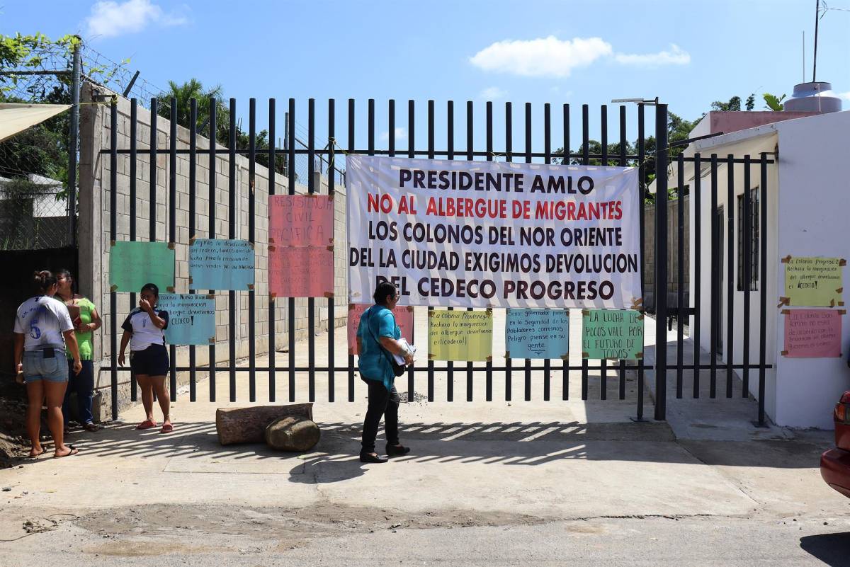 Protestan contra albergue para migrantes en la frontera sur de México