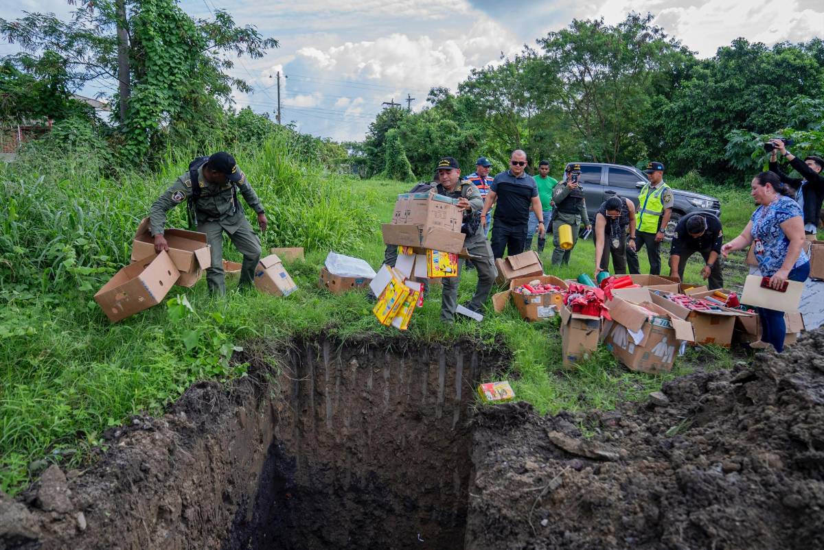 Destruyen pólvora decomisada en temporada navideña en SPS
