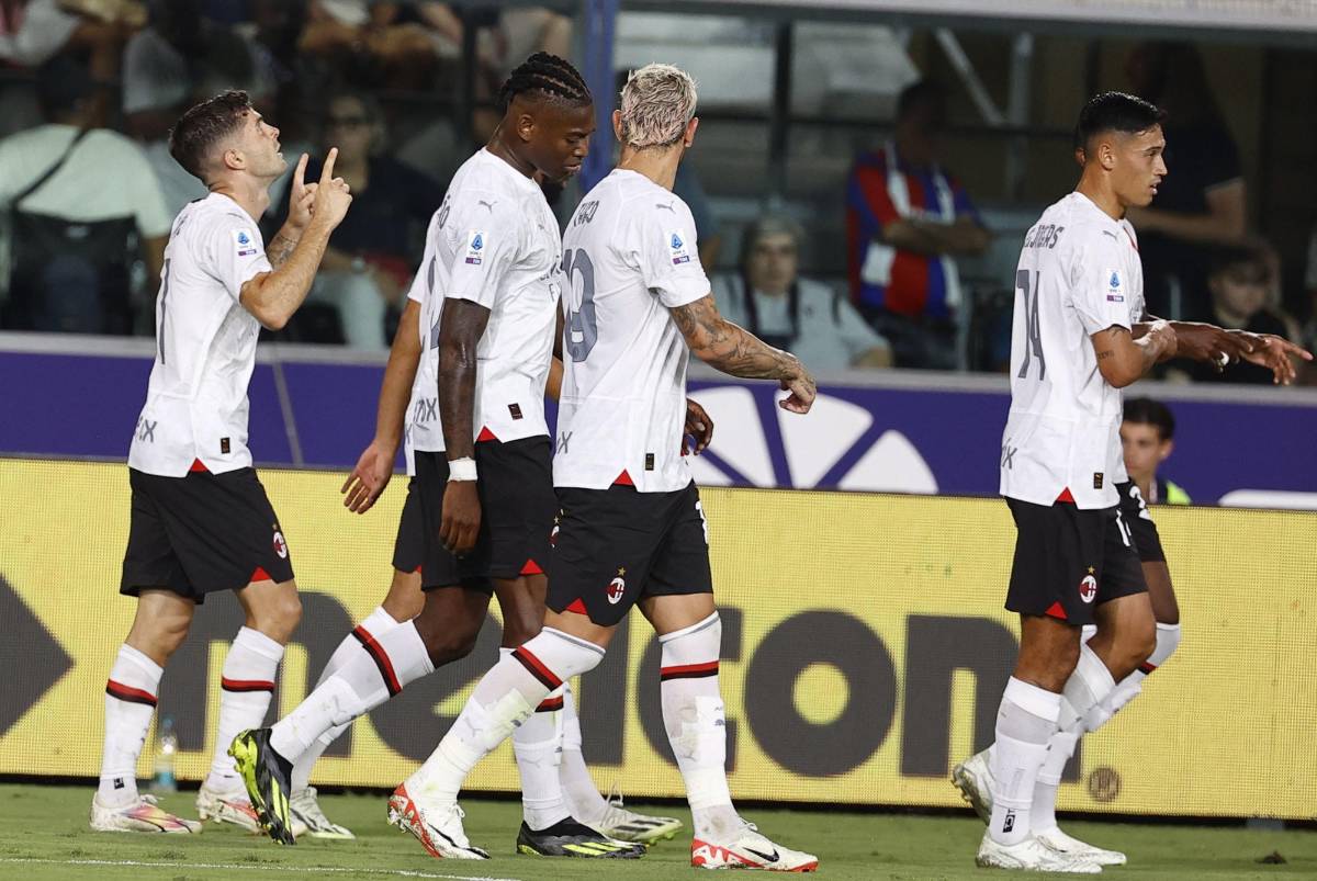 Pulisic festejando su golazo en el debut de ensueño que tuvo como jugador del Milan.