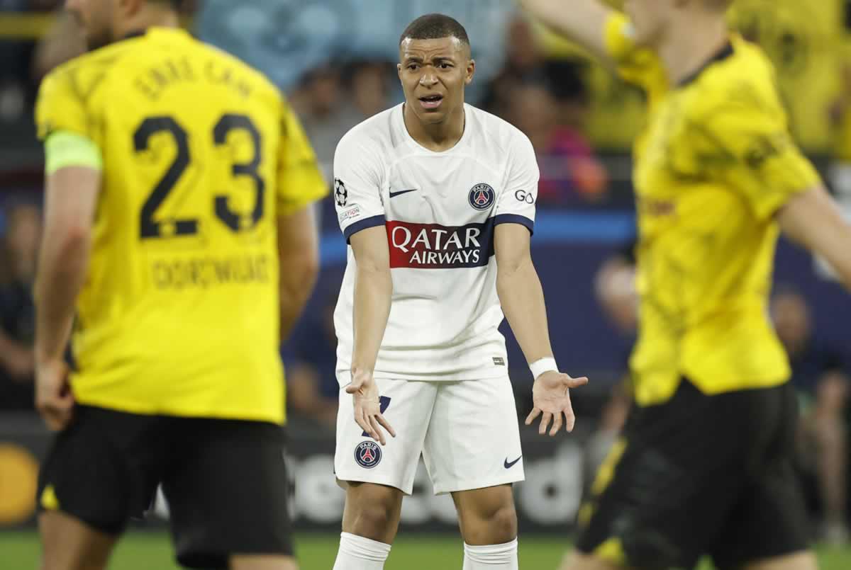 Kylian Mbappé no tuvo un buen partido en la ida en Dortmund.