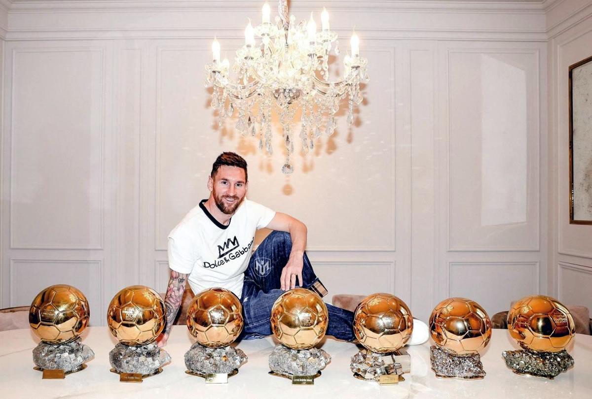 Messi es el futbolista más ganador con 7 Balones de Oro.