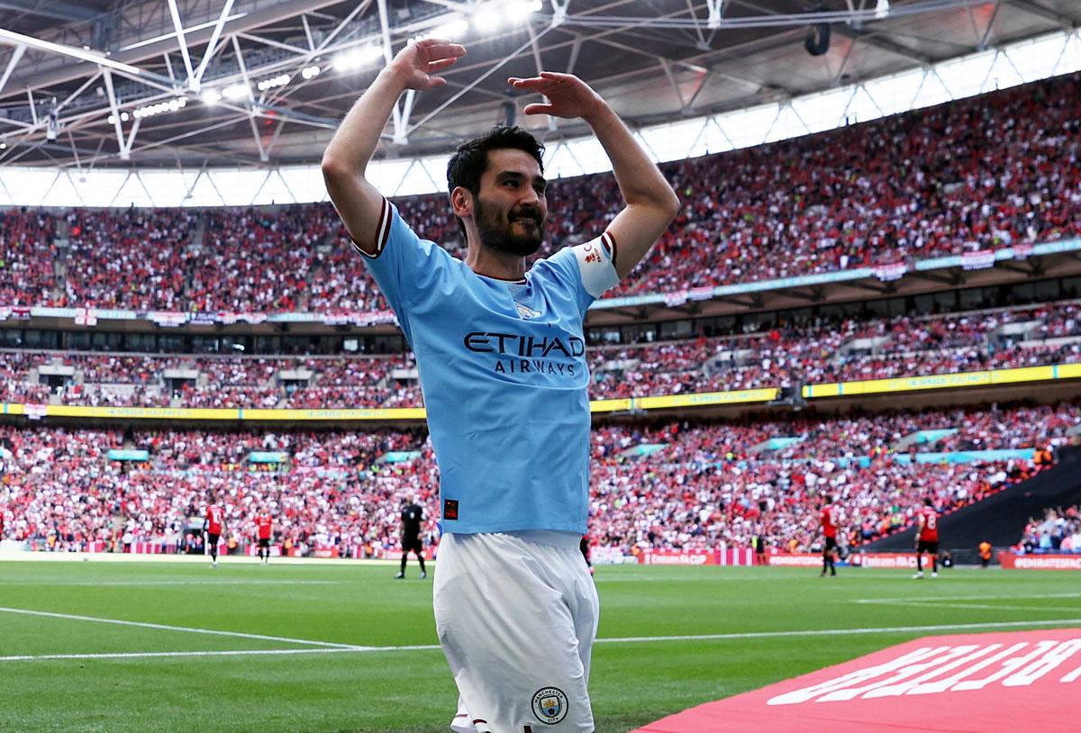 Gündogan hizo un doblete mágico para llevar al City al título de la FA Cup.