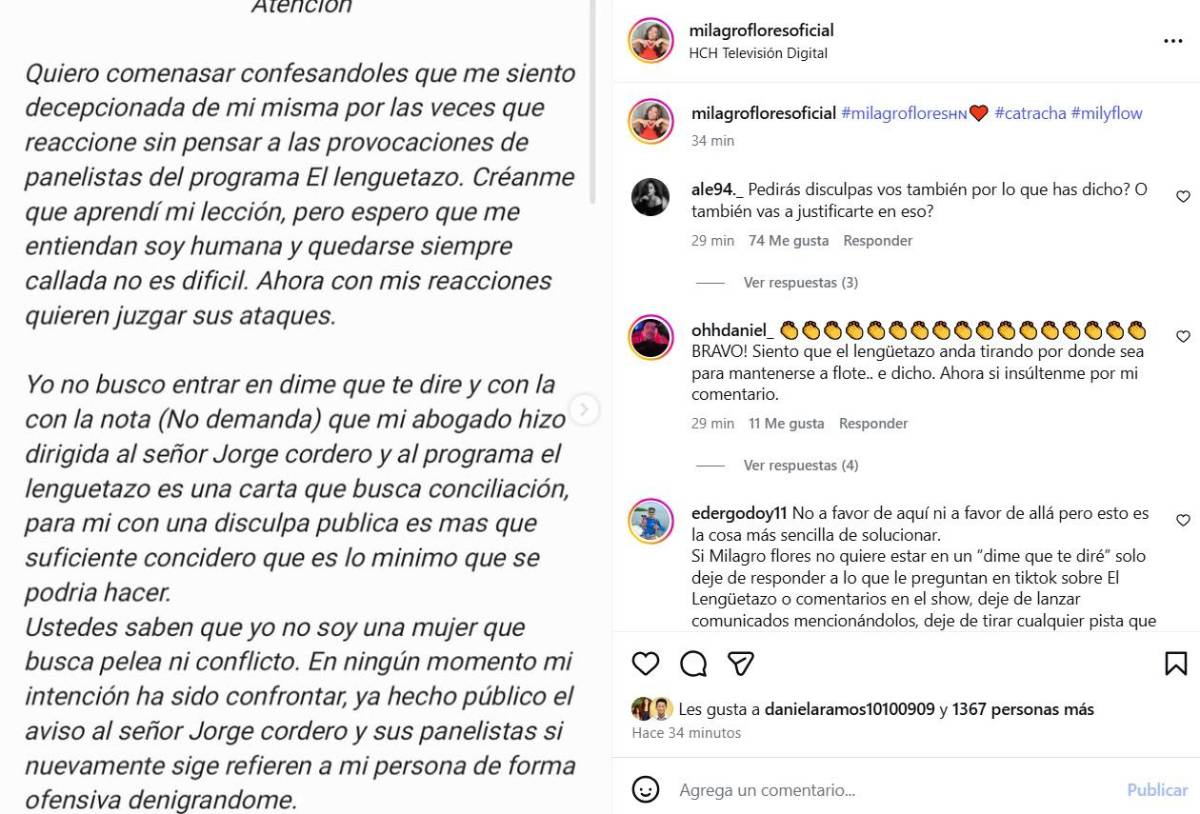 ¡Milagro Flores envía nuevo mensaje a Jorge Cordero! Esto fue lo que dijo