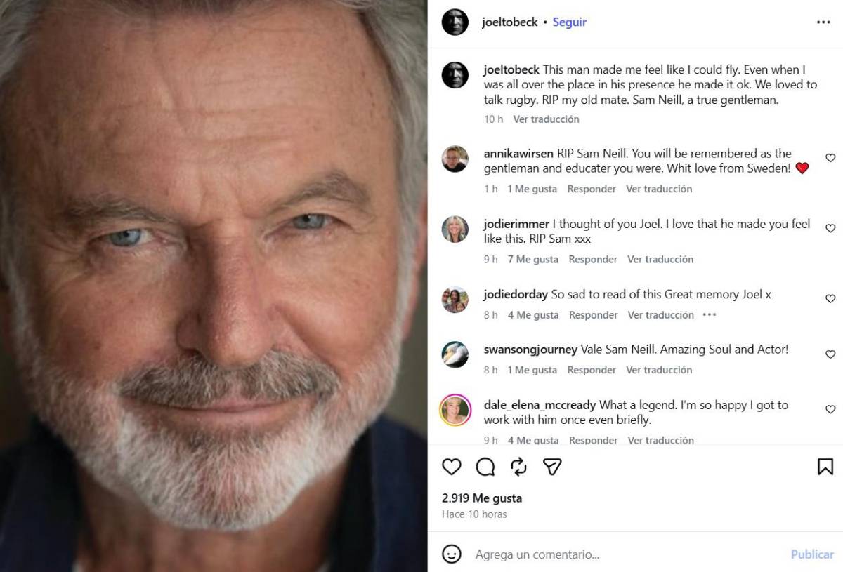 Actores y directores recuerdan a Sam Neill: Un auténtico caballero