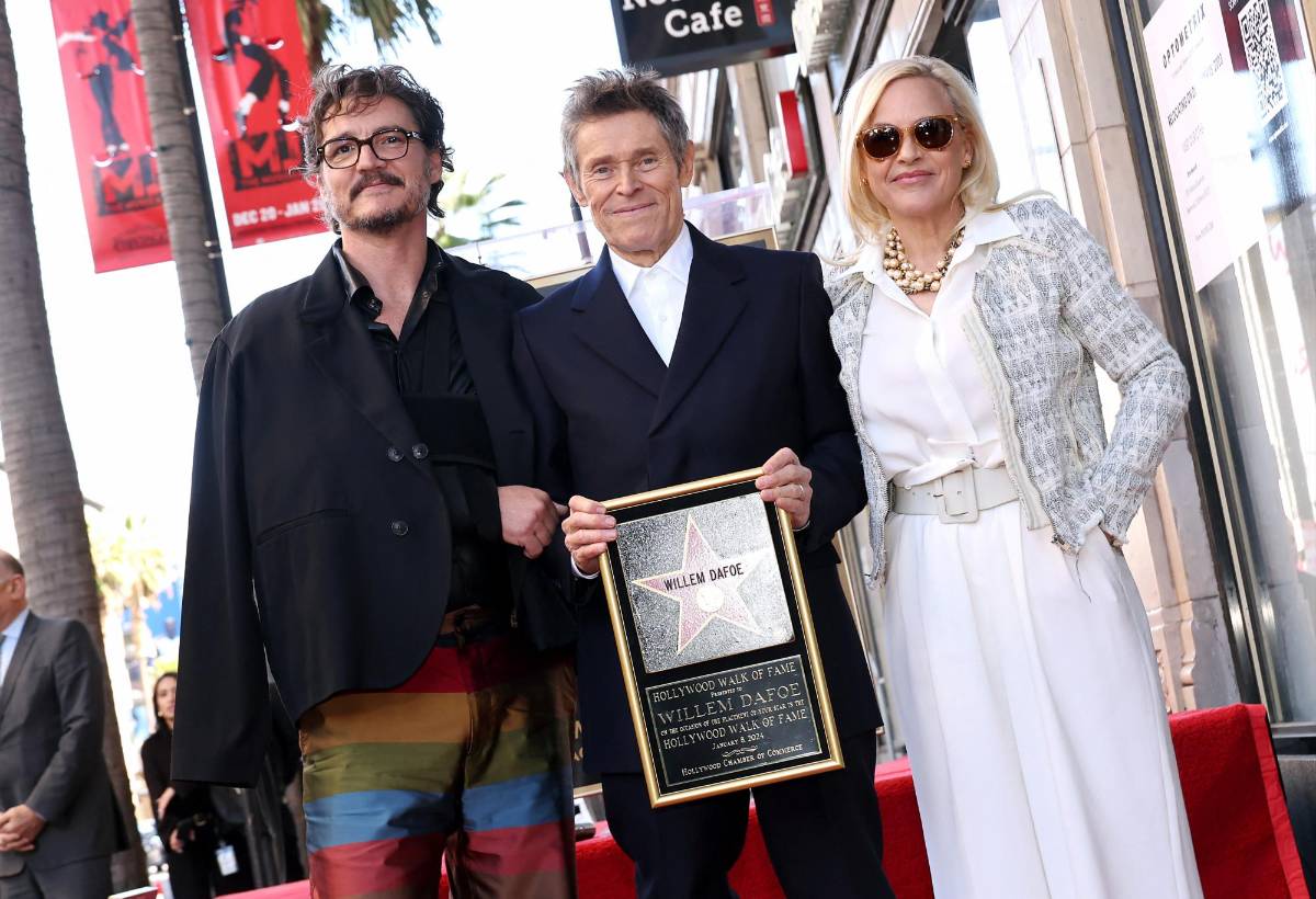 Pedro Pascal, Willem Dafoe y Patricia Arquette durante el acto que se llevó a cabo en Hollywood.